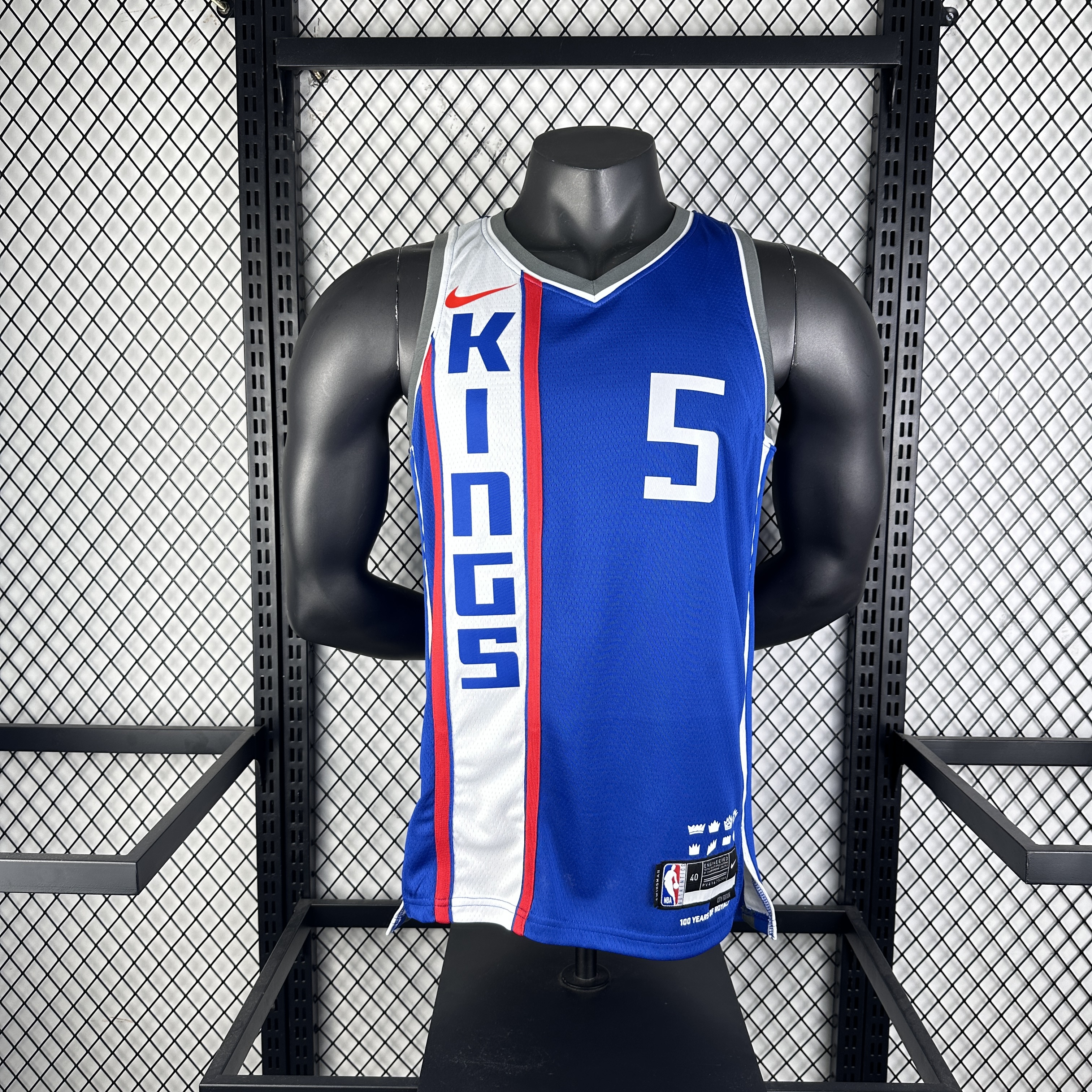Men Sacramento Kings 5 Fox blue NBA 2023 24 Season Jerseys2